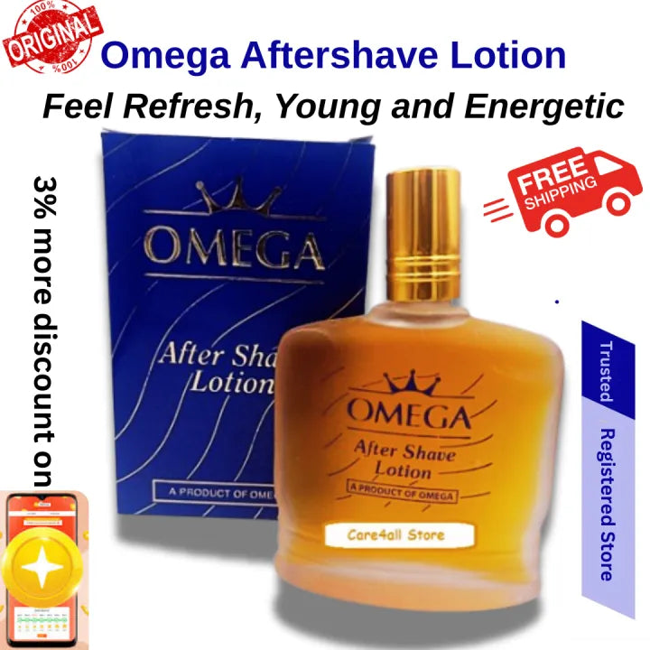 Omega Aftershave Lotion (100ml) - Soothing, Refreshing, Moisturizing - For Men - Omega After Shave Lotion