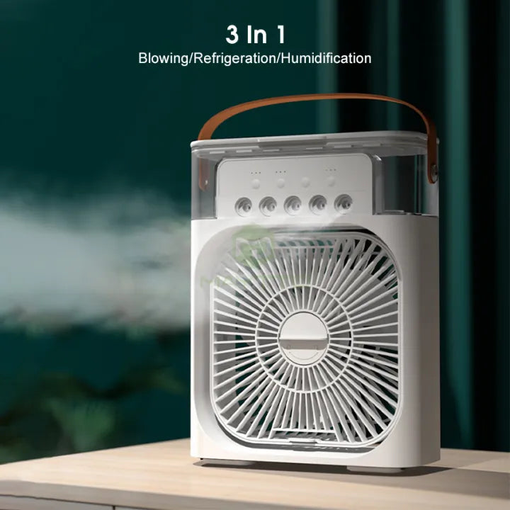 Fan 3 Speeds Rechargeable mist fan USB Desk Air Cooler Night Light Remote For Office Home New