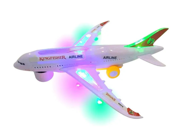 Battery Operated Aeroplane Toy for Kids with Attractive Flashing Lights and Realistic Jet Engine Sounds