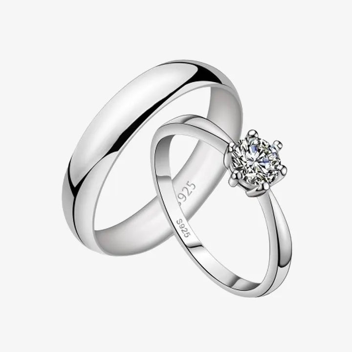 Beautiful Ring Set for Girls and Boys | Best Couples Silver Rings | 2 pieces set for Couples To Gift Each other on special occasions