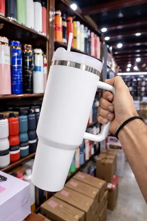 Stanley Style Tumbler 4Ooz 1200ML With Handle & Straw – Stainless Steel Vacuum Insulated Travel Mug / Double Wall Coffee