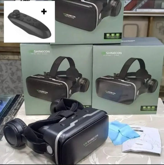 Shinecon V12 with headphones New 3D Virtual Reality Gaming Glasses Headset for 4.5-7.0 Inch Smartphones VR Full-Screen Helmet with