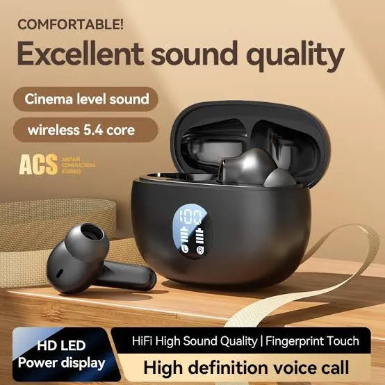 M19 TWS (True Wireless Stereo) Bluetooth Handsfree Earphones Headset With HiFi Stereo Sound & Touch Control System (Connected