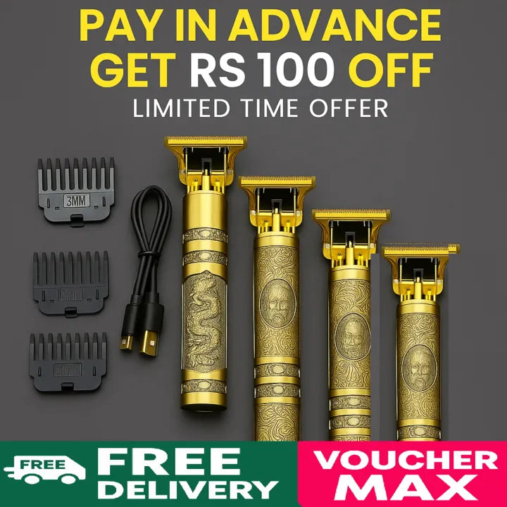 Rechargeable Cordless Hair Trimmer for Men, Long-Lasting Stainless Steel Blade, Easy-to-Handle Design, Ultra-Long Standby - Gold