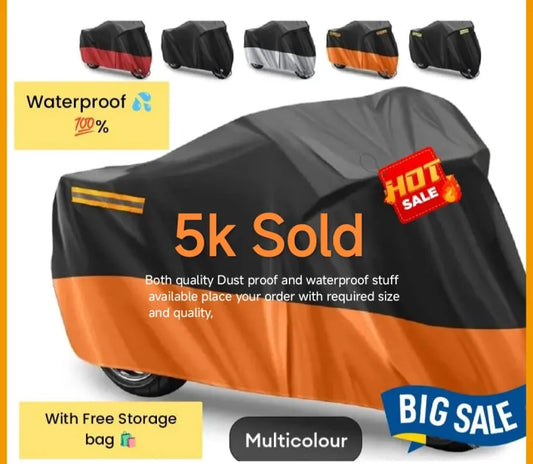 Full Size Scratch & Water Proof 70 / 125 cc Bike COVER Anti Scratch Waterproof & Dust Proof Top Parking Cover