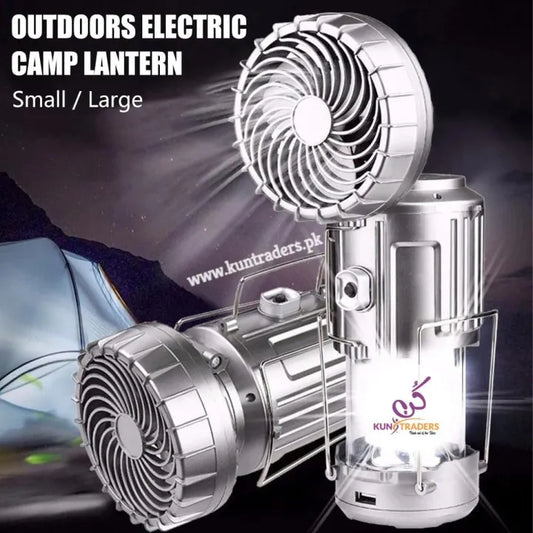 6in1 Multi-function Fan With Portable Outdoor LED Camping Lantern-Energy Saving Light Solar-Rechargeable Flashlight