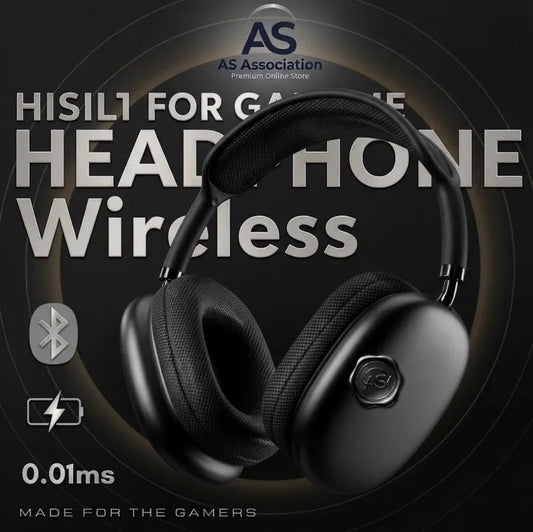 AS Association Wireless Bluetooth 5.0 Headphones With Mic - Over Ear HiFi Stereo Deep Bass Headset For Gaming Gym