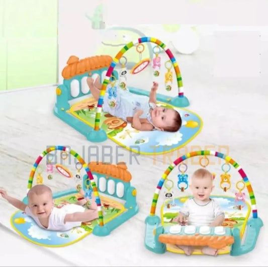 Huanger 3 In 1 Newborn Baby Toddler Activity Play Gym Piano Fitness Rack Mat