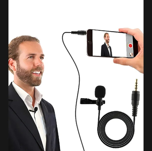 Clip-on Lapel Lavalier Collar Mic / Microphone 3.5 mm Clip Tie Mic for Mobile Phone Speaking in Lecture Mic for PC youtuber