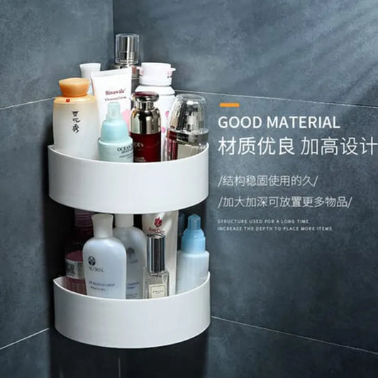 Bathroom Storage Rectangular Rack & Corner Shelf Organizer No Drill for Shower Soap Shampoo Holder Toilet Storage Accessories