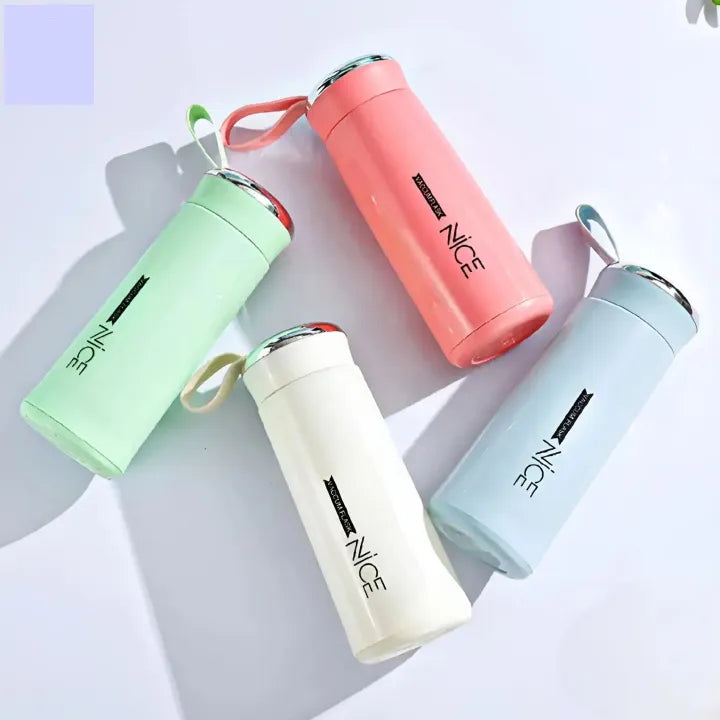 Water Bottles, Glass/Plastic 400 ML Water bottles, Sports water bottles Double walled Keeps Easy to carry for Walking Hiking, school