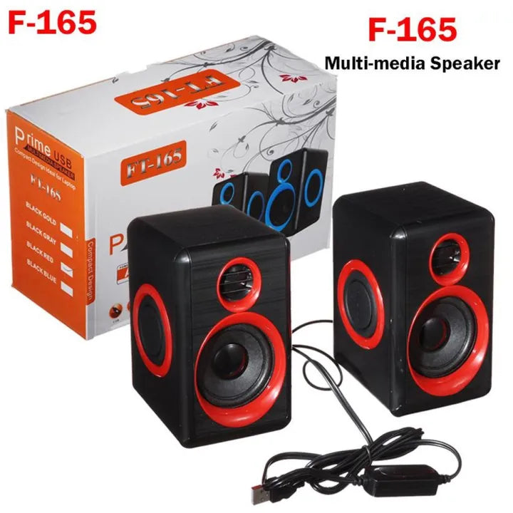 Ft-165 Computer Speakers With Heavy Bass,Subwoofer, Volume Control, 3.5mm Audio, USB Wired Powered Built-in Four
