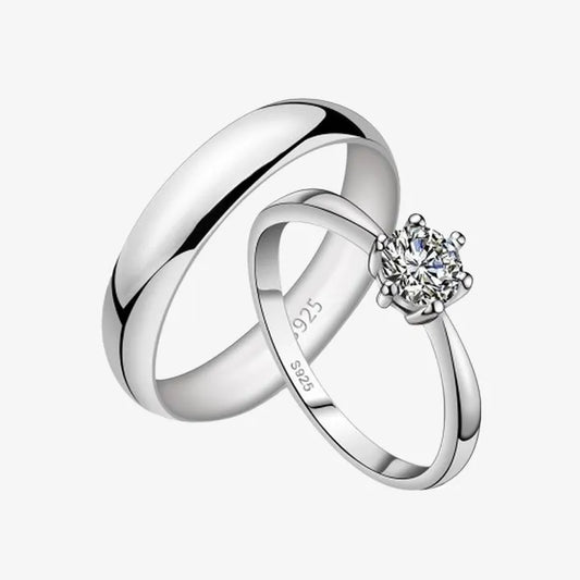 Beautiful Ring Set for Girls and Boys | Best Couples Silver Rings | 2 pieces set for Couples To Gift Each other on special occasions